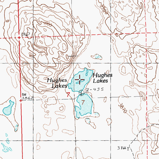 Topographic Map of Hughes Lakes, NE