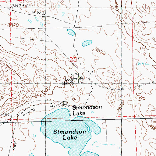 Topographic Map of Cody Ranch, NE