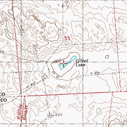 Topographic Map of O'Neil Lake, NE