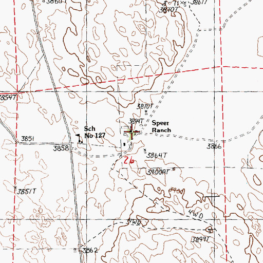 Topographic Map of Speer Ranch, NE