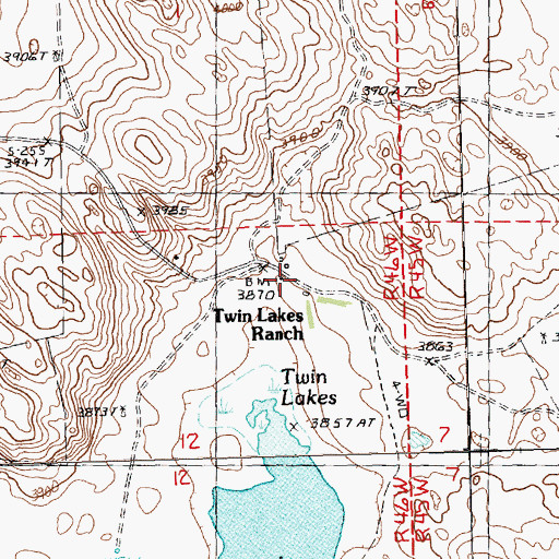 Topographic Map of Twin Lakes Ranch, NE