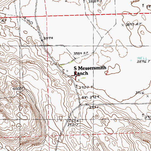 Topographic Map of S Messersmith Ranch, NE