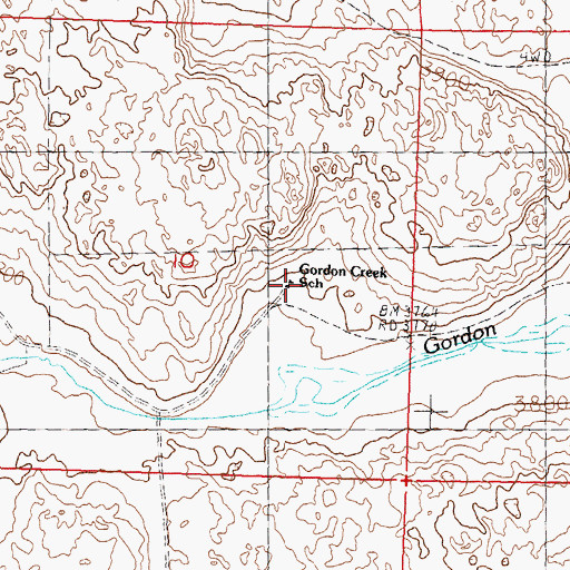 Topographic Map of Gordon Creek School, NE
