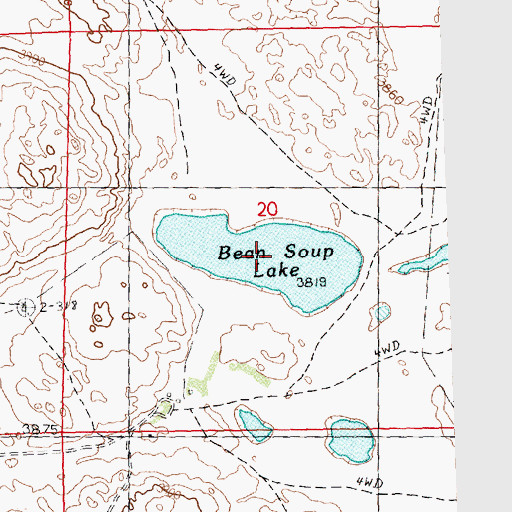 Topographic Map of Bean Soup Lake, NE