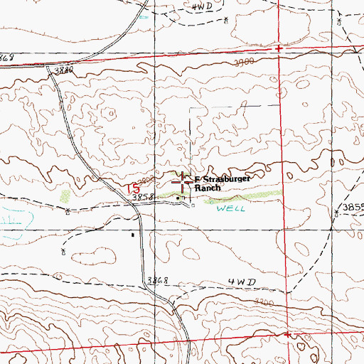 Topographic Map of E Strasburger Ranch, NE
