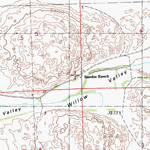 Topographic Map of Sandoz Ranch, NE