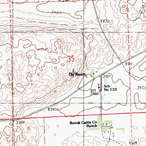 Topographic Map of Orr Ranch, NE
