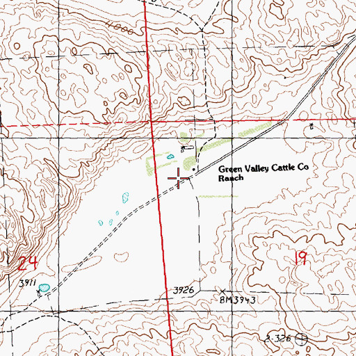 Topographic Map of Green Valley Cattle Company Ranch, NE