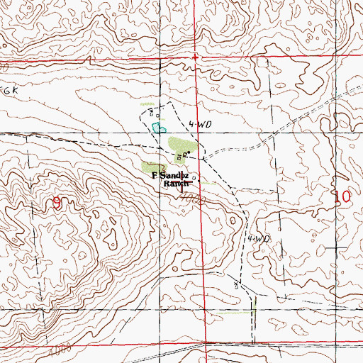 Topographic Map of F Sandoz Ranch, NE