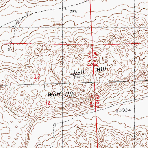 Topographic Map of Wolf Hill, NE