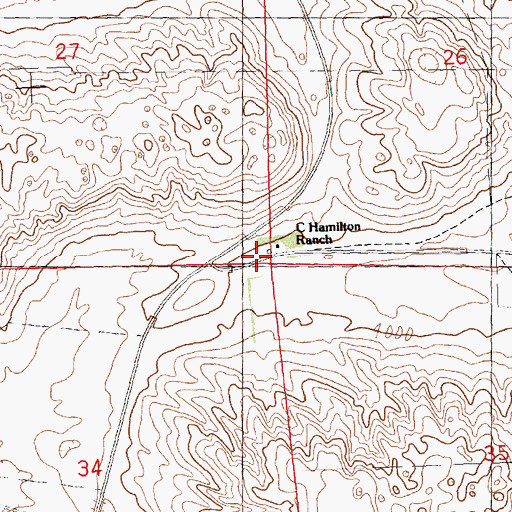 Topographic Map of C Hamilton Ranch, NE