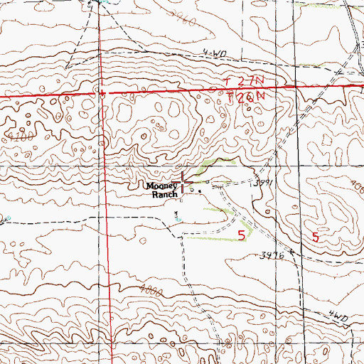 Topographic Map of Mooney Ranch, NE