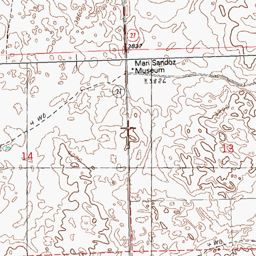 Topographic Map of Mari Sandoz Museum, NE