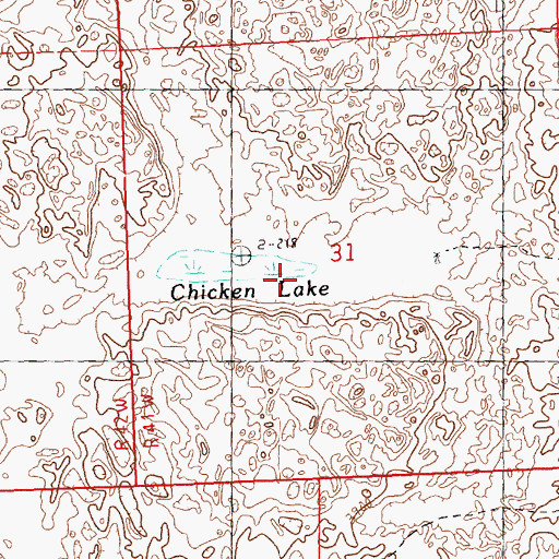 Topographic Map of Chicken Lake, NE