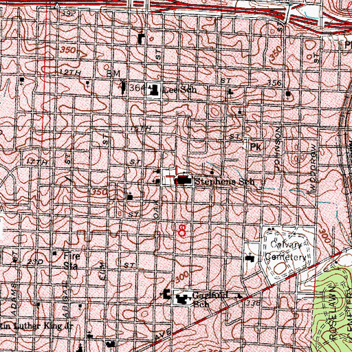 Topographic Map of Stephens Elementary School, AR