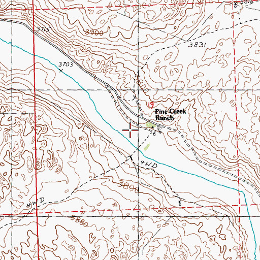 Topographic Map of Pine Creek Ranch, NE