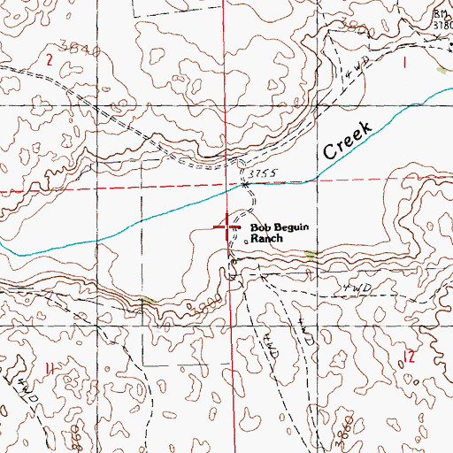 Topographic Map of Bob Beguin Ranch, NE