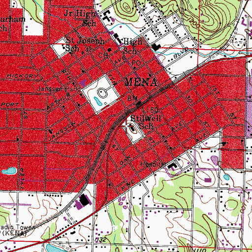 Topographic Map of Stilwell Elementary School (historical), AR