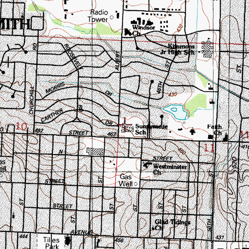 Topographic Map of Sunnymeade Elementary School, AR