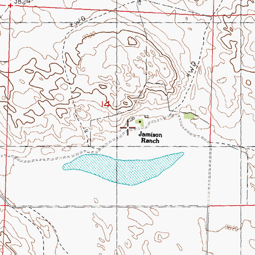 Topographic Map of Jamison Ranch, NE
