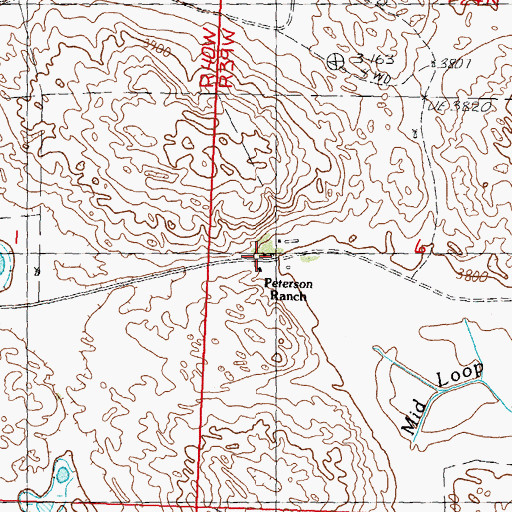 Topographic Map of Peterson Ranch, NE
