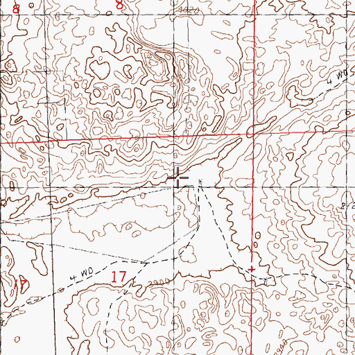 Topographic Map of Hill Crest School (historical), NE