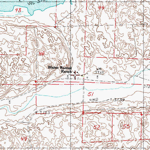 Topographic Map of Blaine Runner Ranch, NE