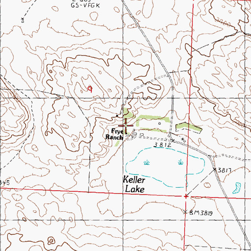 Topographic Map of Frye Ranch, NE