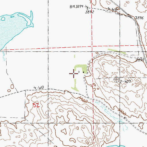 Topographic Map of Kicken Ranch (historical), NE