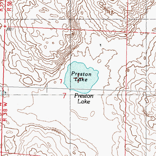 Topographic Map of Preston Lake, NE