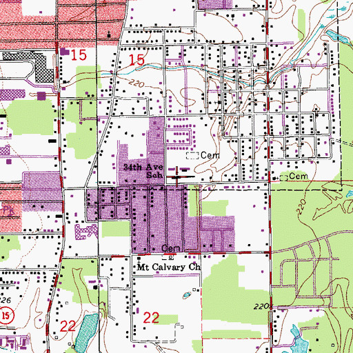 Topographic Map of 34th Avenue Fine and Performing Arts Magnet School, AR