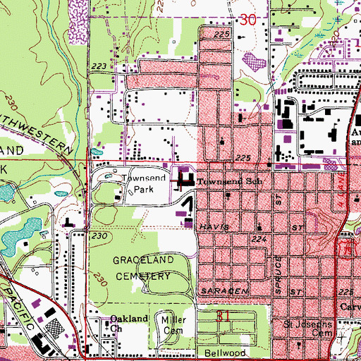 Topographic Map of Townsend Park Elementary School, AR