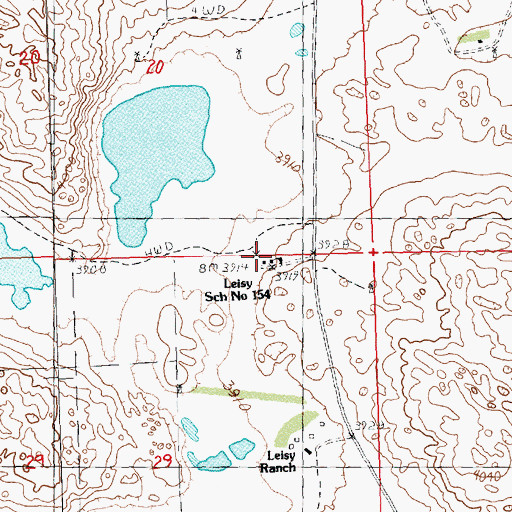 Topographic Map of Leisy School Number 154, NE