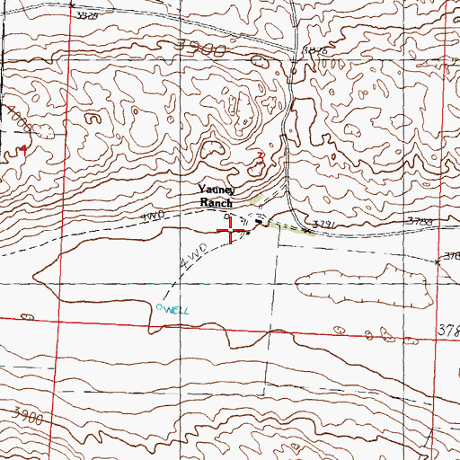 Topographic Map of Yauney Ranch, NE