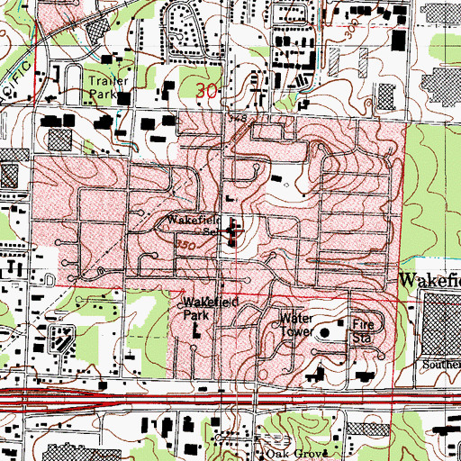 Topographic Map of Wakefield Elementary School, AR
