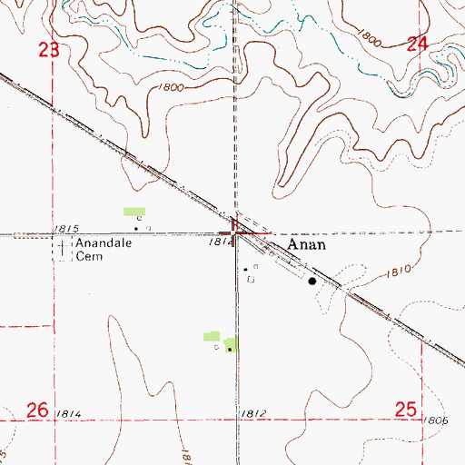 Topographic Map of Anan, NE