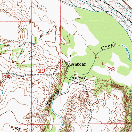 Topographic Map of Anncar, NE