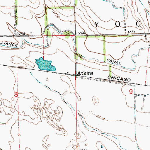Topographic Map of Atkins, NE