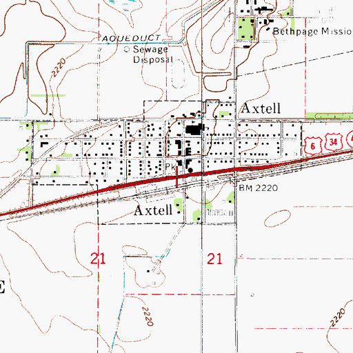 Topographic Map of Axtell, NE