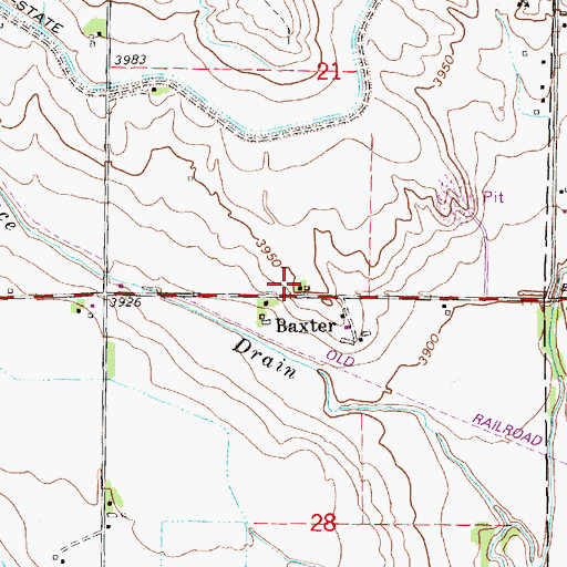 Topographic Map of Baxter, NE