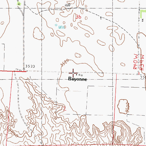 Topographic Map of Bayonne, NE