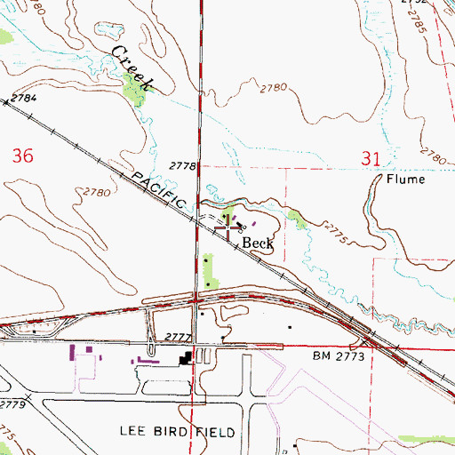 Topographic Map of Beck, NE