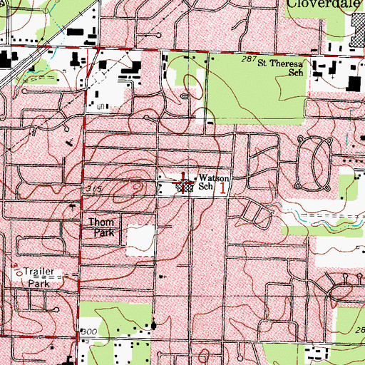 Topographic Map of Watson Elementary School, AR