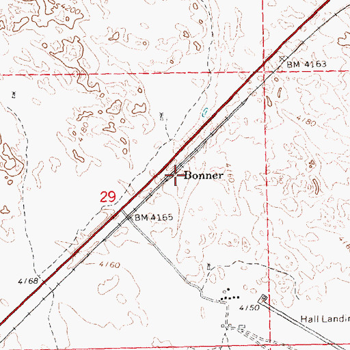 Topographic Map of Bonner, NE