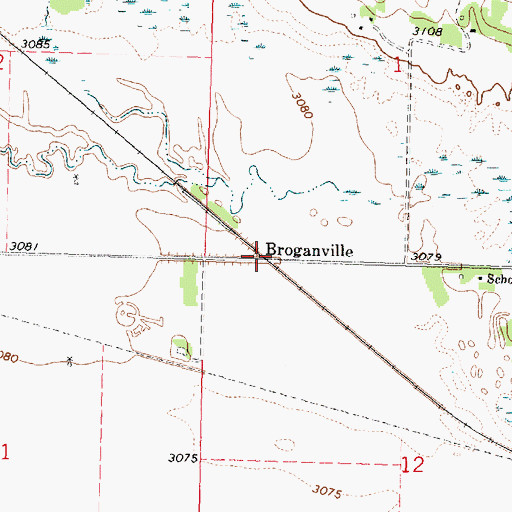 Topographic Map of Broganville, NE
