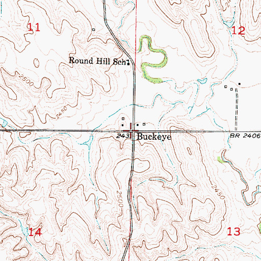 Topographic Map of Buckeye, NE