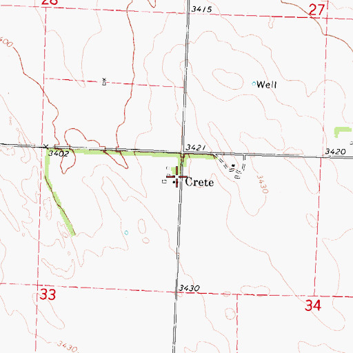 Topographic Map of Crete, NE