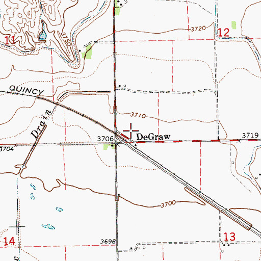 Topographic Map of DeGraw, NE
