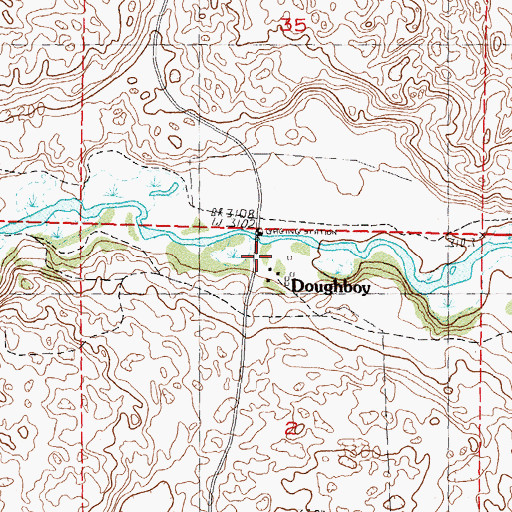 Topographic Map of Doughboy, NE