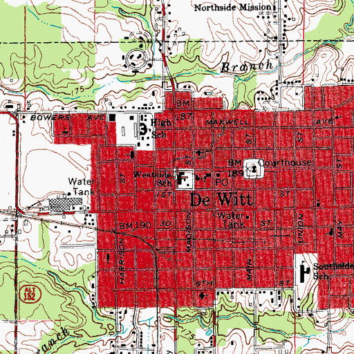 Topographic Map of Westside Elementary School, AR